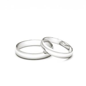 Argollas de matrimonio - Media Caña 3,5 mm - Blanco - Joyería Cáceres Salazar