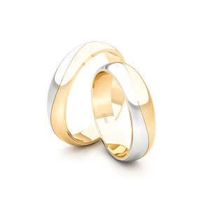 Argollas de matrimonio - Argollas Oro 18kt Bicolor Lumina Ingles 4,5mm Oro Amarillo - Joyería Cáceres Salazar